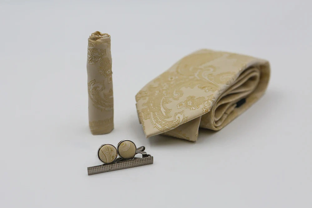 Paisley Tie Set - Cream, 3 of 2