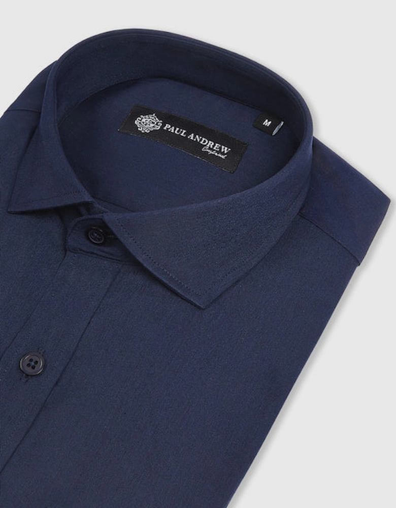 Oliver Cutaway Collar Shirt - Navy Blue