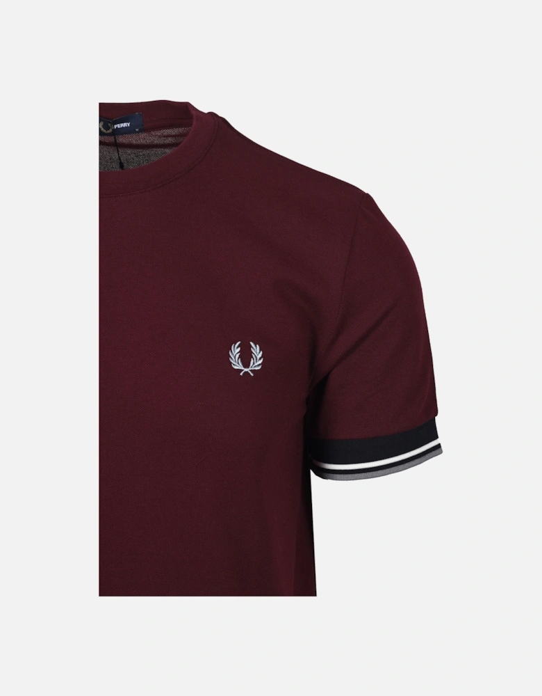 TWIN TIPPED CUFFED T-SHIRT OXBLOOD
