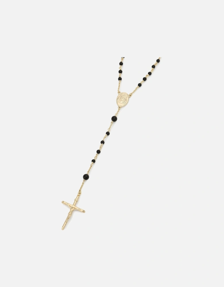 Beaded Cross Necklace Gold