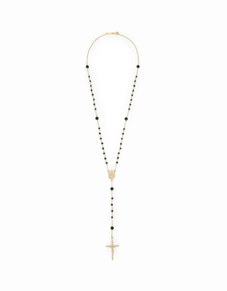 Beaded Cross Necklace Gold