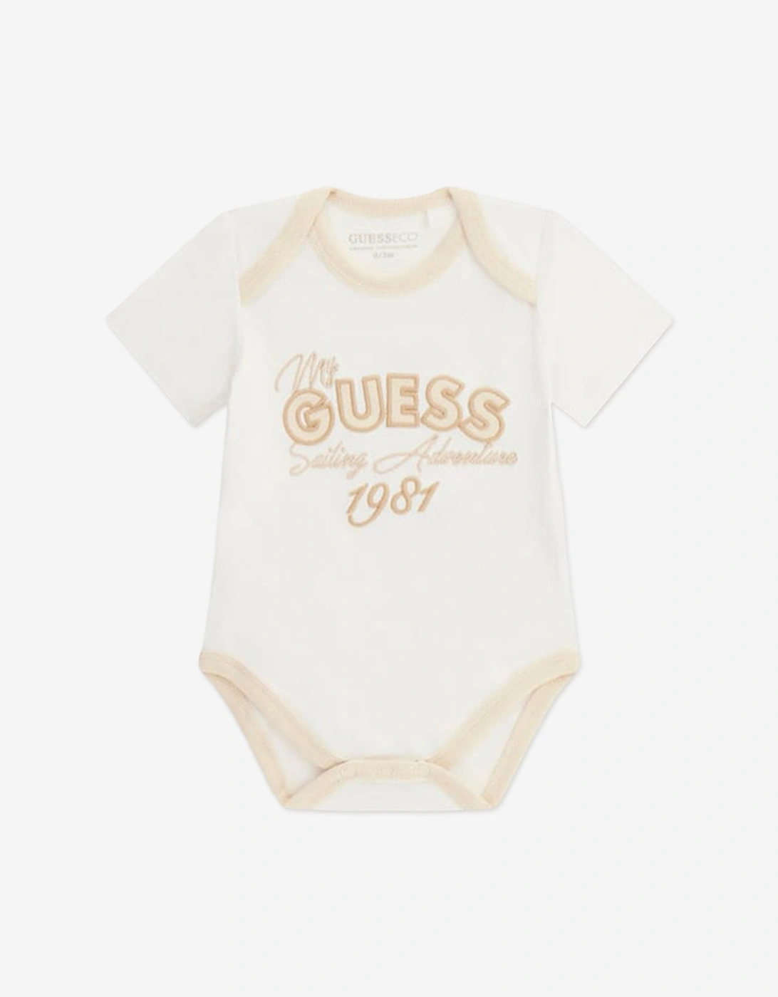 Baby Striped Bodysuit Set in Beige
