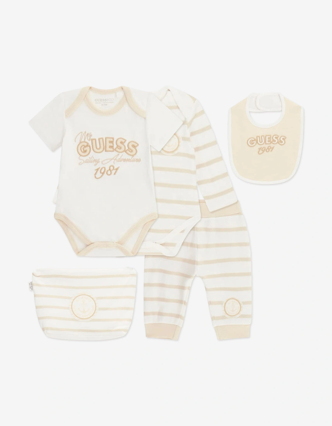 Baby Striped Bodysuit Set in Beige, 8 of 7