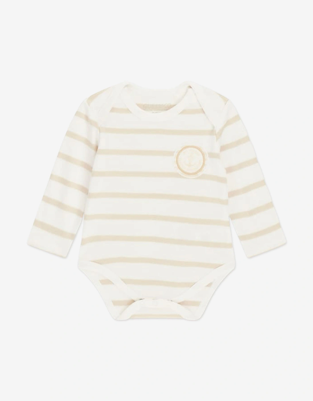 Baby Striped Bodysuit Set in Beige