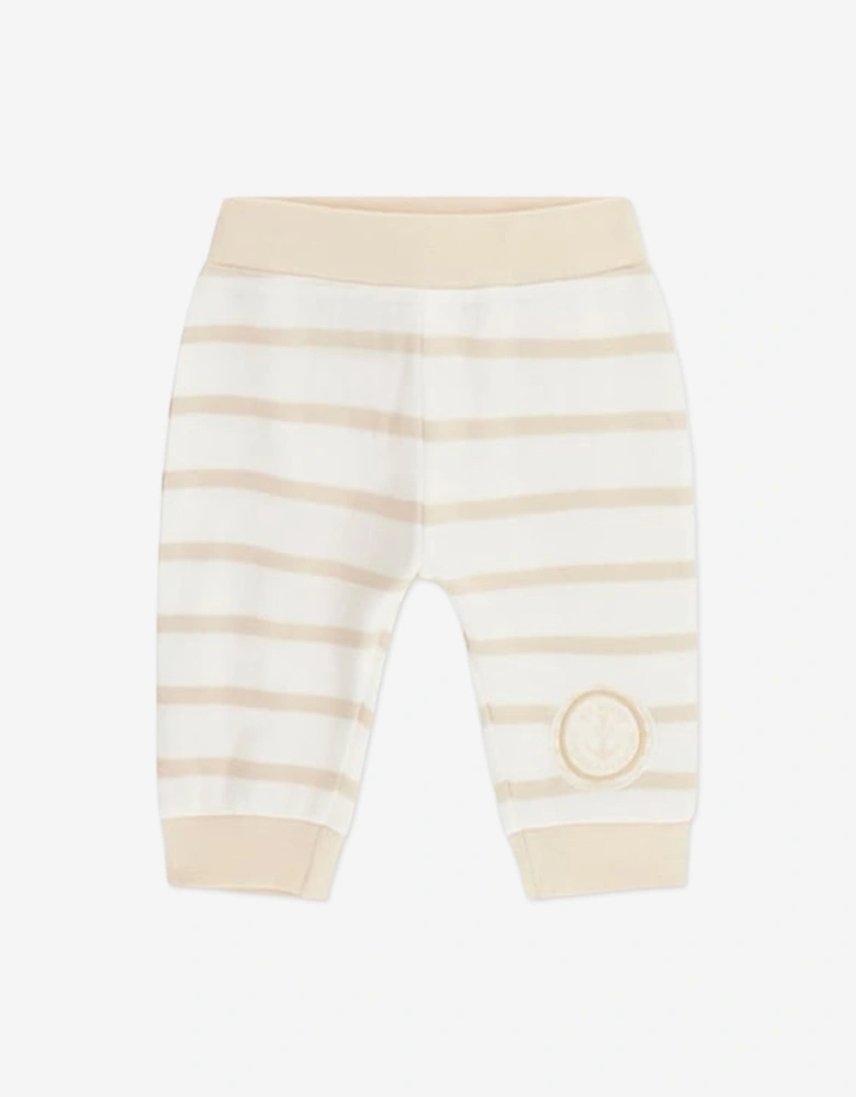 Baby Striped Bodysuit Set in Beige