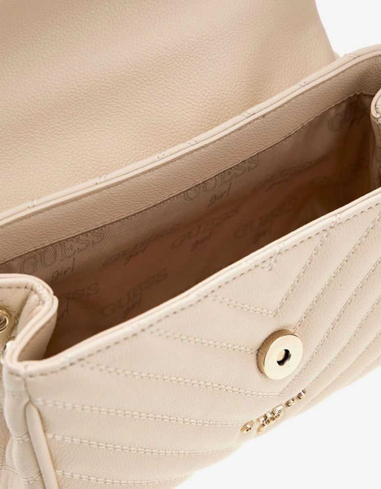 Girls Crossbody Flap Bag in Beige (18.7cm)