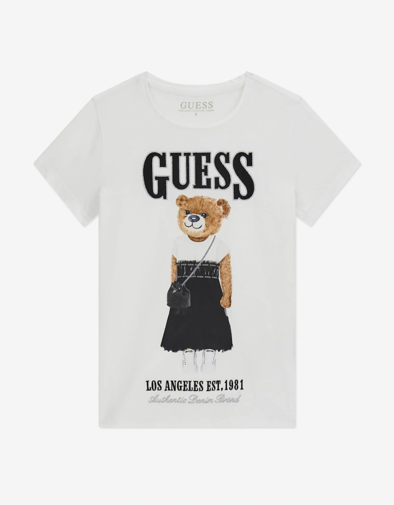 Girls Bear T-Shirt in White
