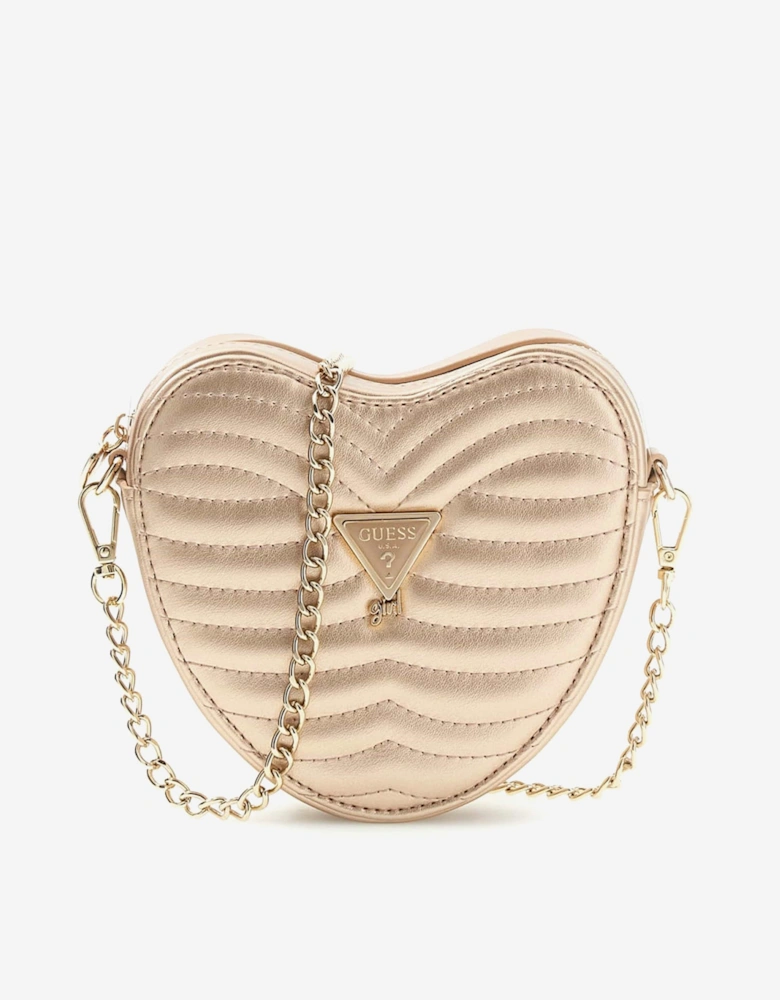 Girls Heart Crossbody Bag in Gold (15.5cm)