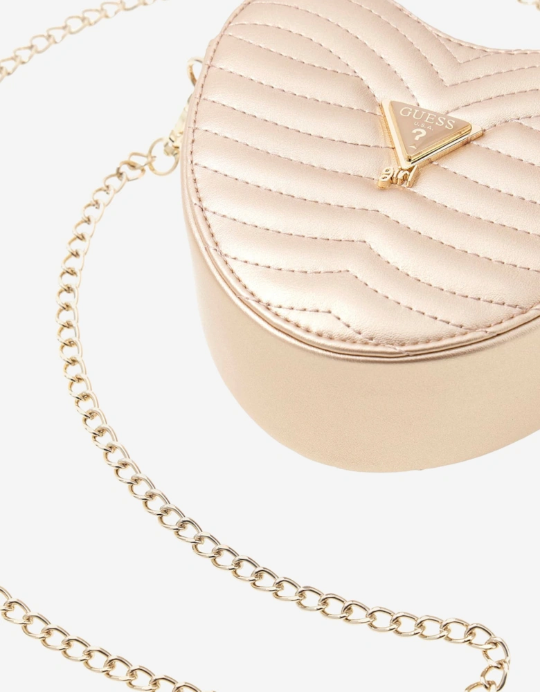 Girls Heart Crossbody Bag in Gold (15.5cm)
