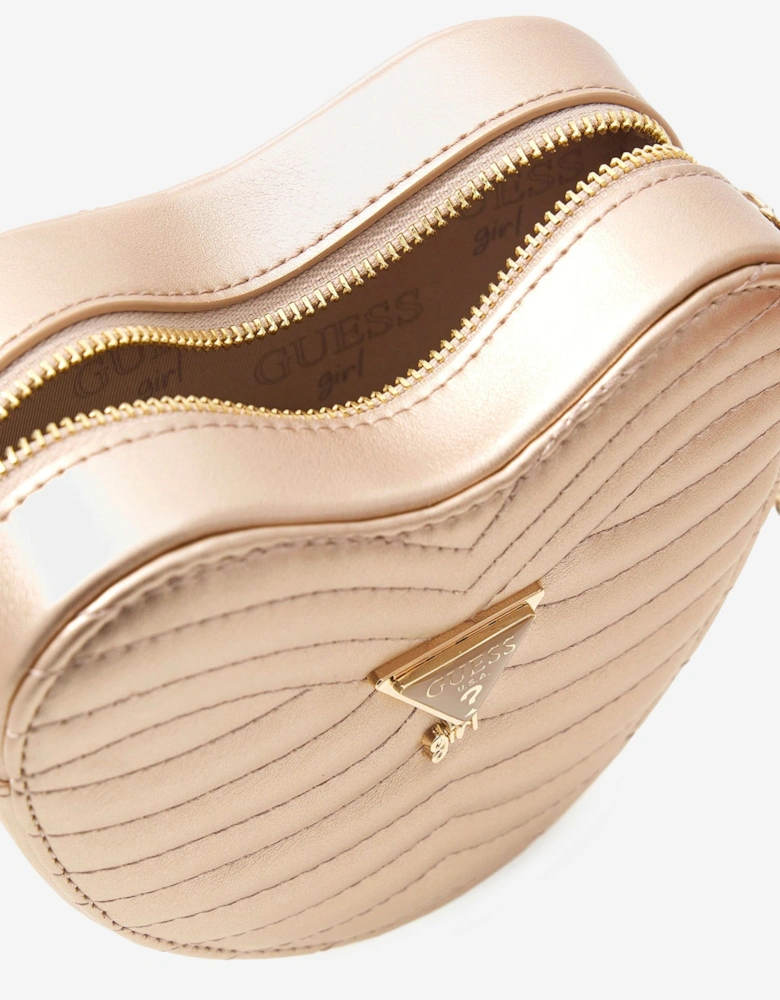 Girls Heart Crossbody Bag in Gold (15.5cm)