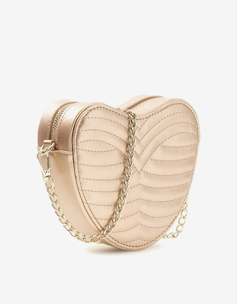 Girls Heart Crossbody Bag in Gold (15.5cm)