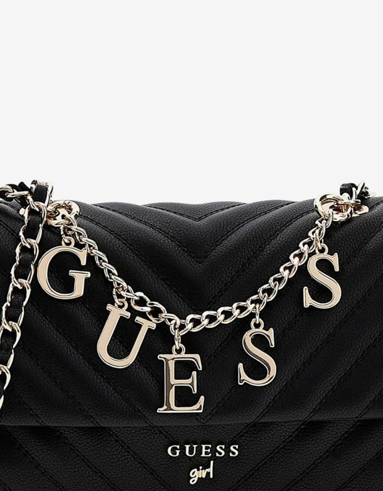 Girls Crossbody Flap Bag in Black (18.7cm)