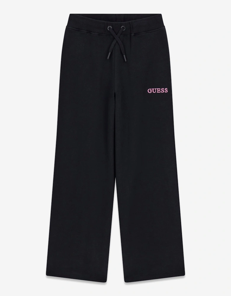Girls French Terry Palazzo Pants in Black
