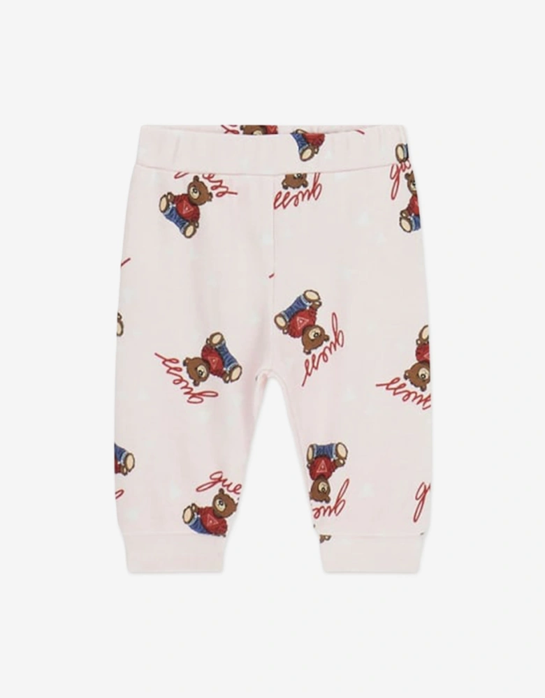 Baby Girls Teddy Bear Bodysuit Set in Pink