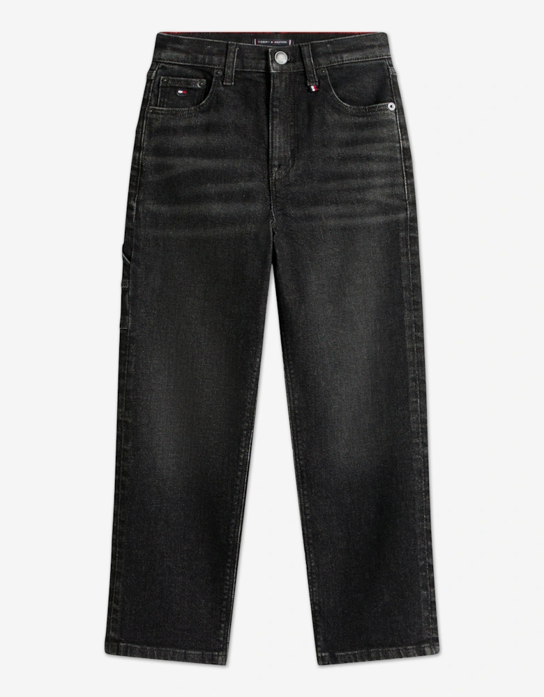 Boys Relaxed Worker Jeans in Black
