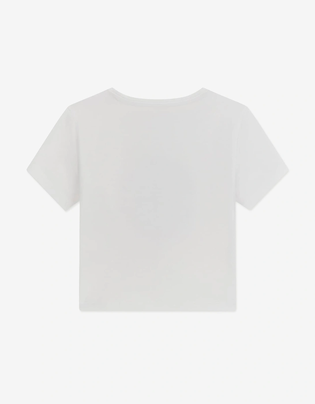 Girls Cropped Cherry T-Shirt in White