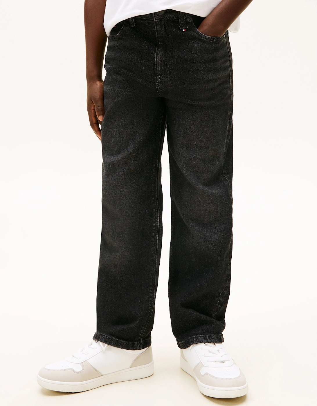 Boys Relaxed Worker Jeans in Black