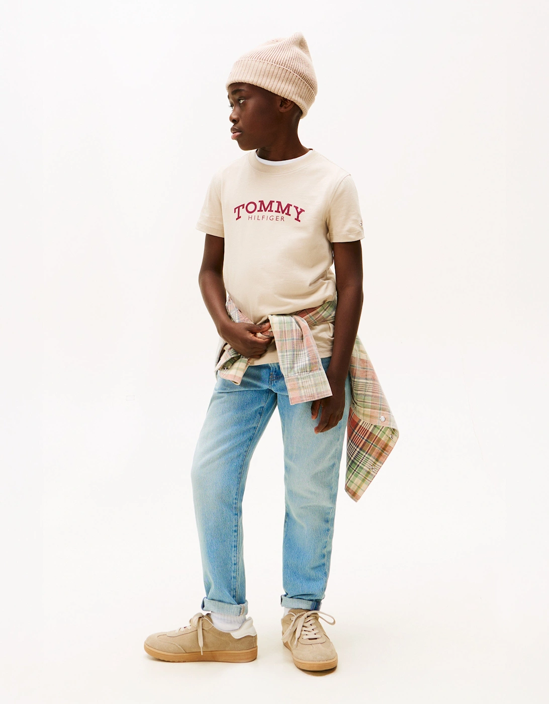 Boys Monotype Print Graphic T-Shirt in Beige