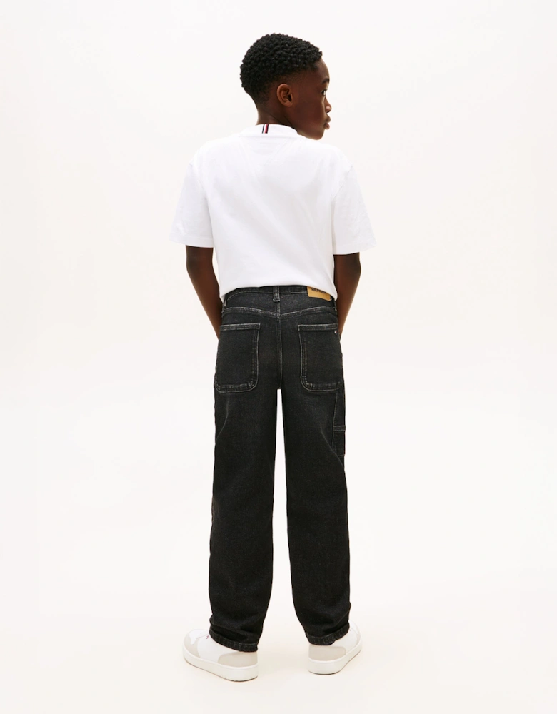 Boys Relaxed Worker Jeans in Black