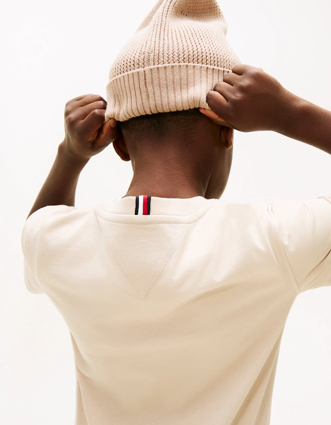 Boys Monotype Print Graphic T-Shirt in Beige