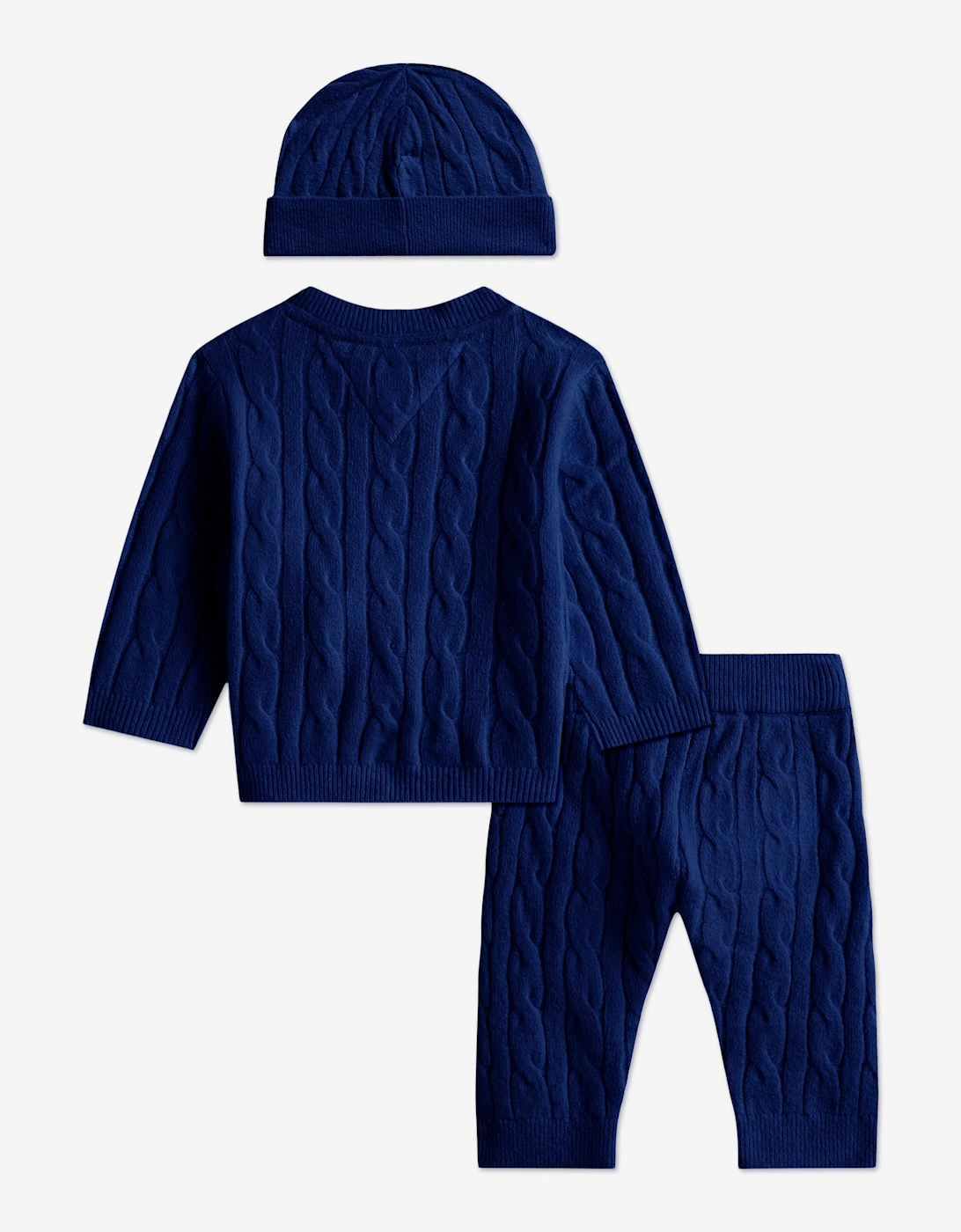 Baby Boys Cable Knit Trouser Set in Navy