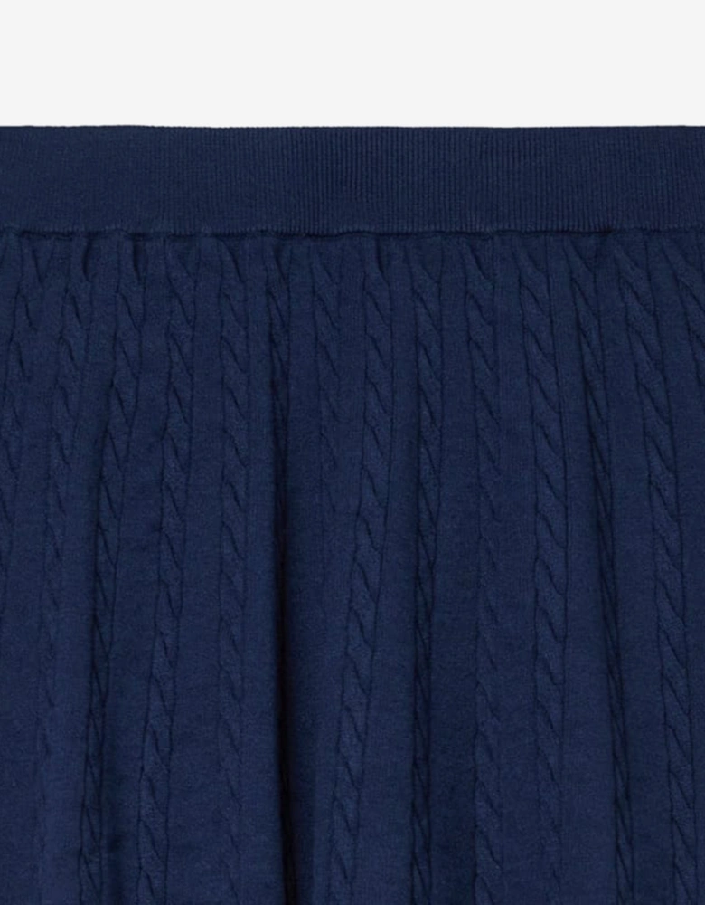 Girls Midi Sweater Skirt in Navy