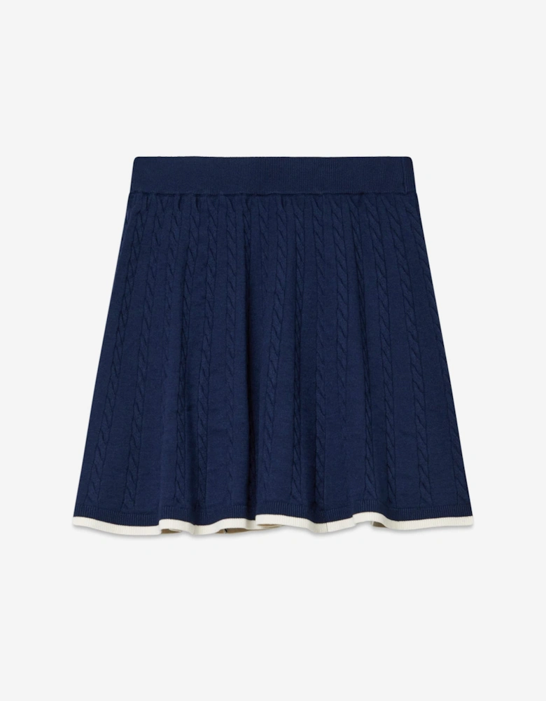 Girls Midi Sweater Skirt in Navy