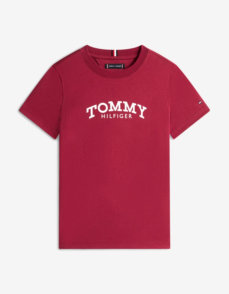 Boys Monotype Print Graphic T-Shirt in Red