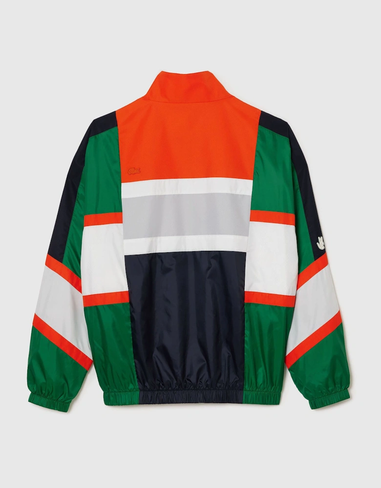 Mixed Material Colour Block Sportsuit Jacket