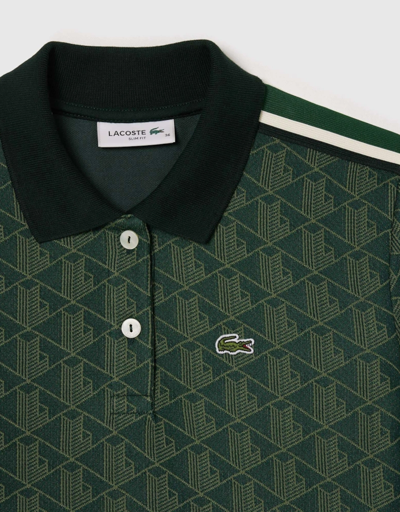 Slim-Fit Monogram Jacquard Polo Shirt