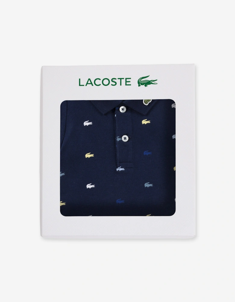 Baby Pique Polo Bodysuit in Navy