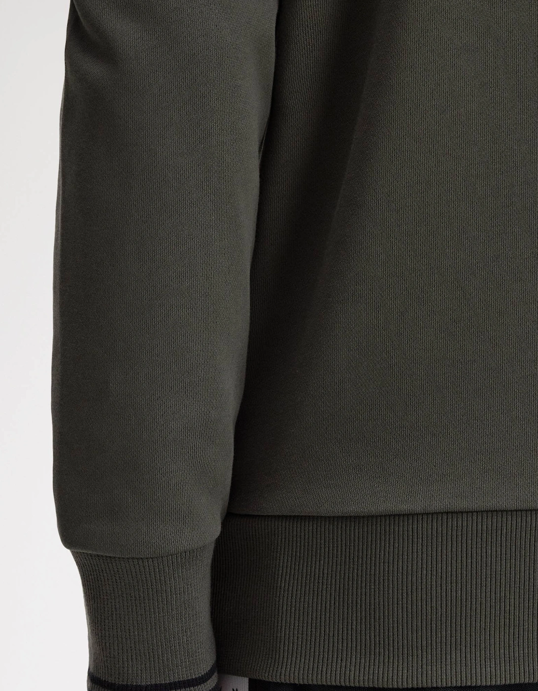 Mens Crew Neck Sweatshirt - Field Green/Black U70