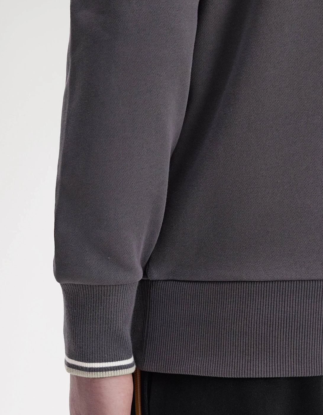 Mens Half Zip Sweatshirt - Anchor Grey/Ecru/Seagrass 87A