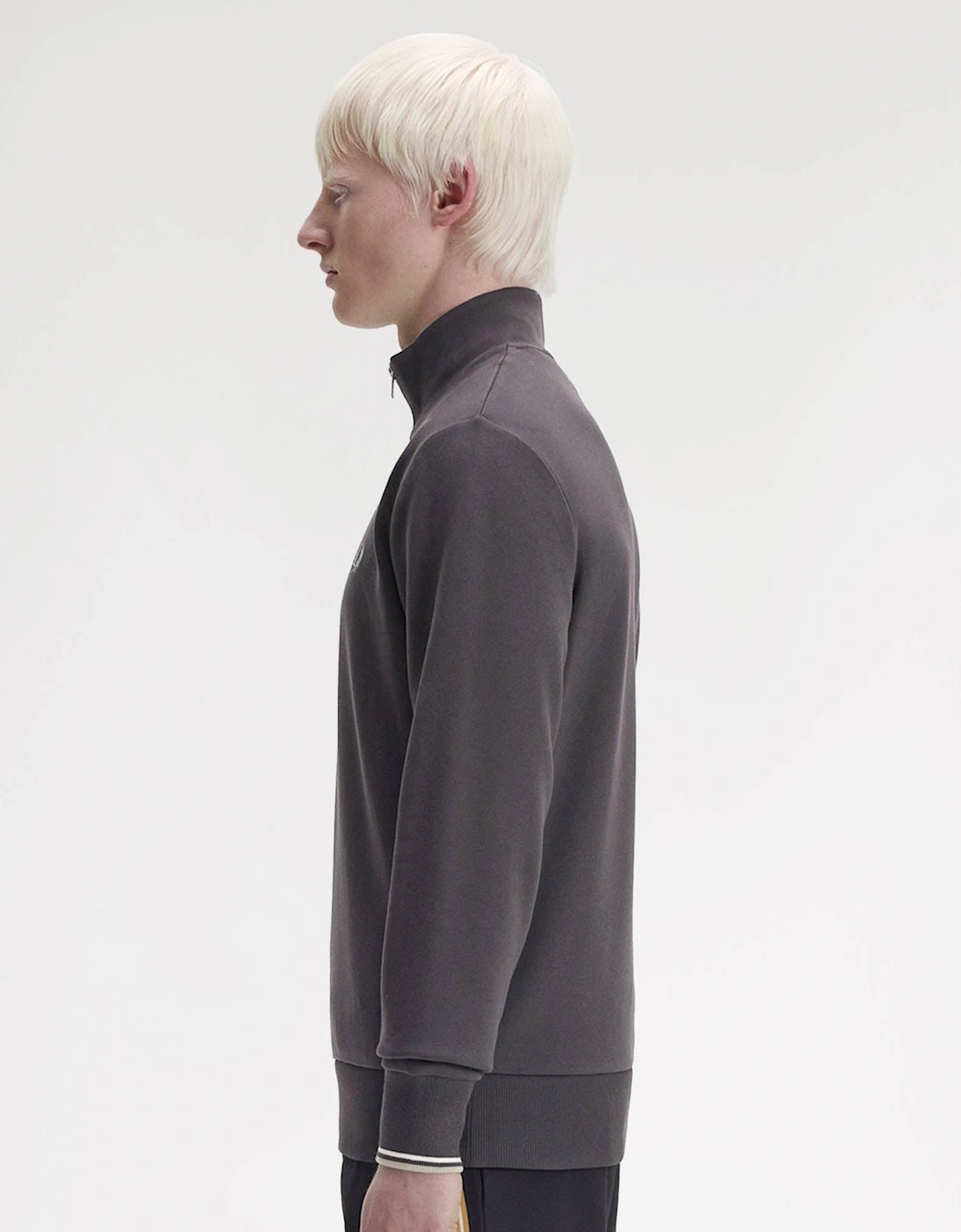 Mens Half Zip Sweatshirt - Anchor Grey/Ecru/Seagrass 87A