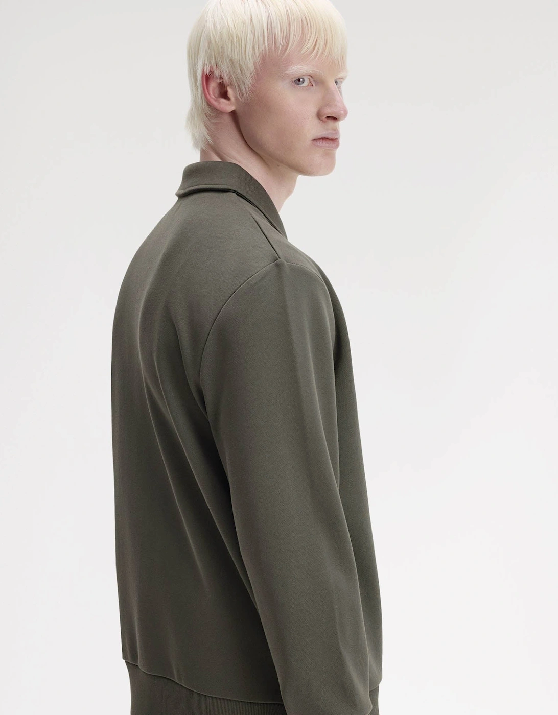 Mens Half Zip Collared Sweatshirt - Field Green 148