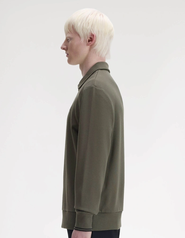 Mens Half Zip Collared Sweatshirt - Field Green 148