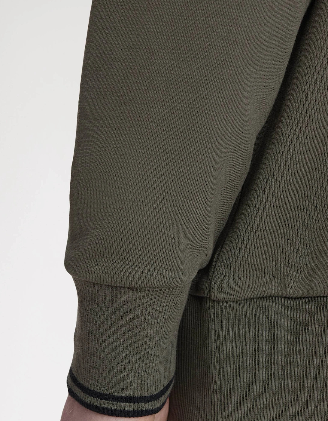 Mens Half Zip Collared Sweatshirt - Field Green 148