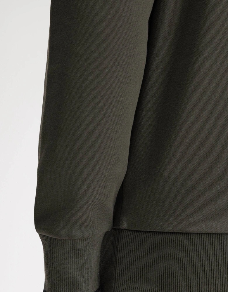 Mens Half Zip Sweatshirt - Field Green/Black U70