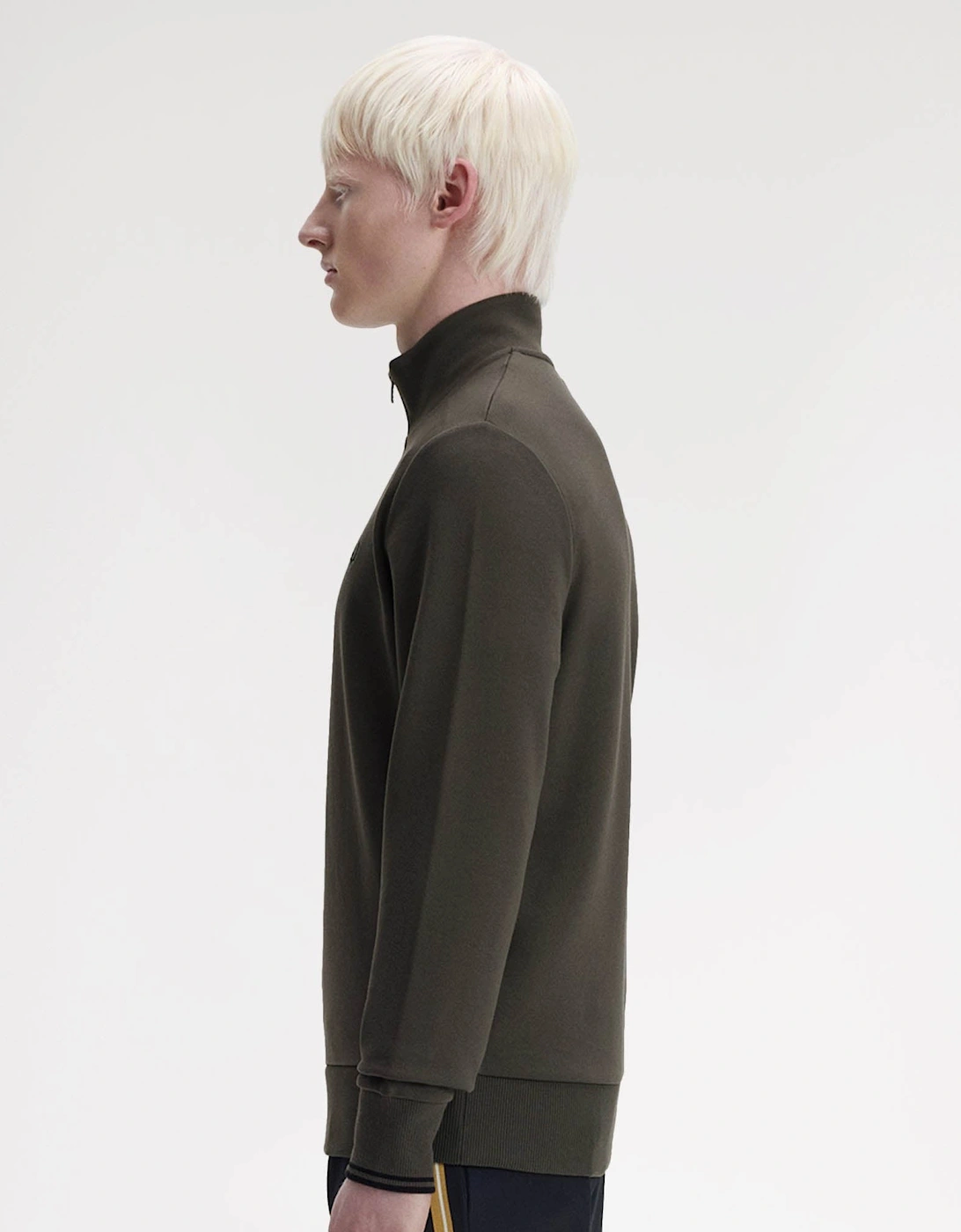 Mens Half Zip Sweatshirt - Field Green/Black U70