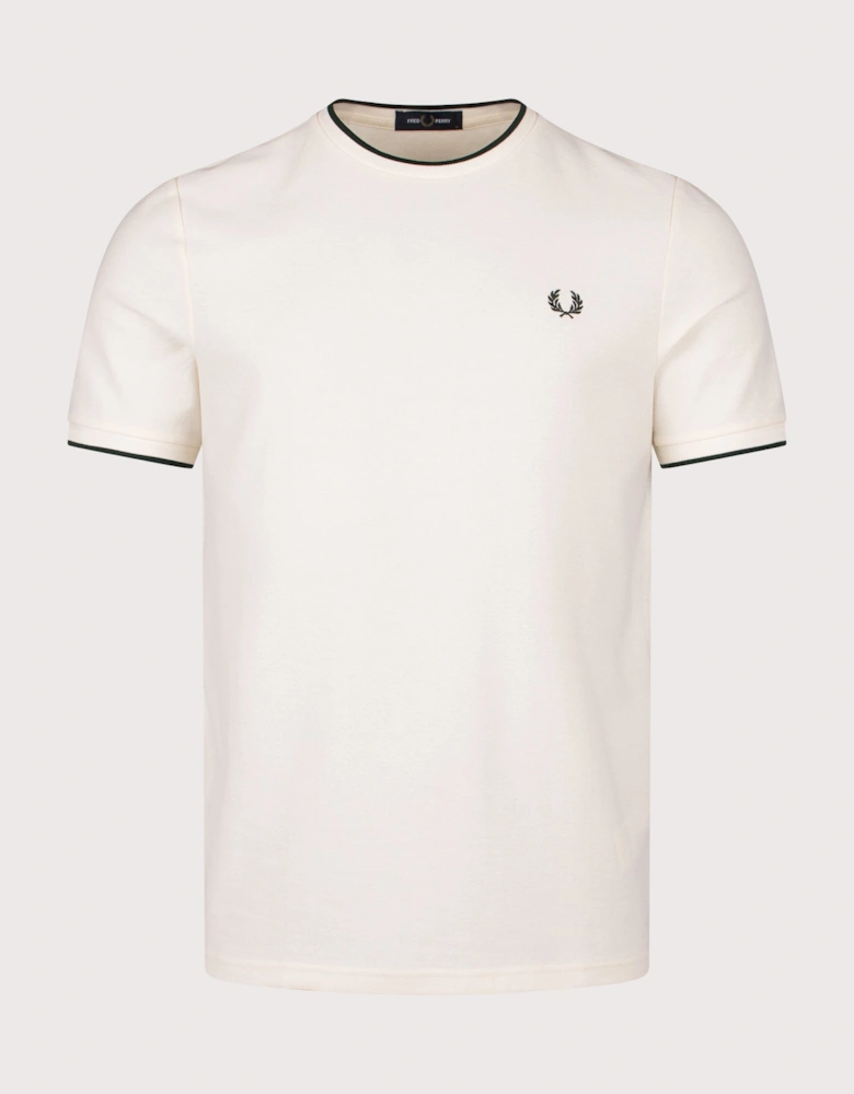 Trim Detail Crepe Piqué T-Shirt