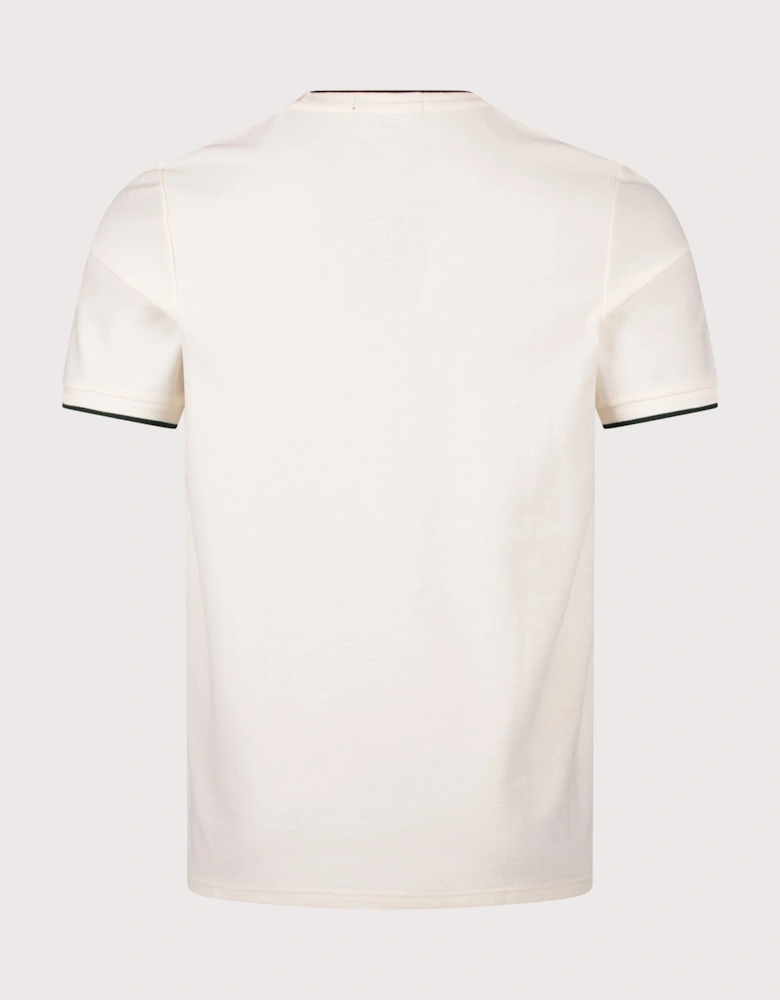 Trim Detail Crepe Piqué T-Shirt