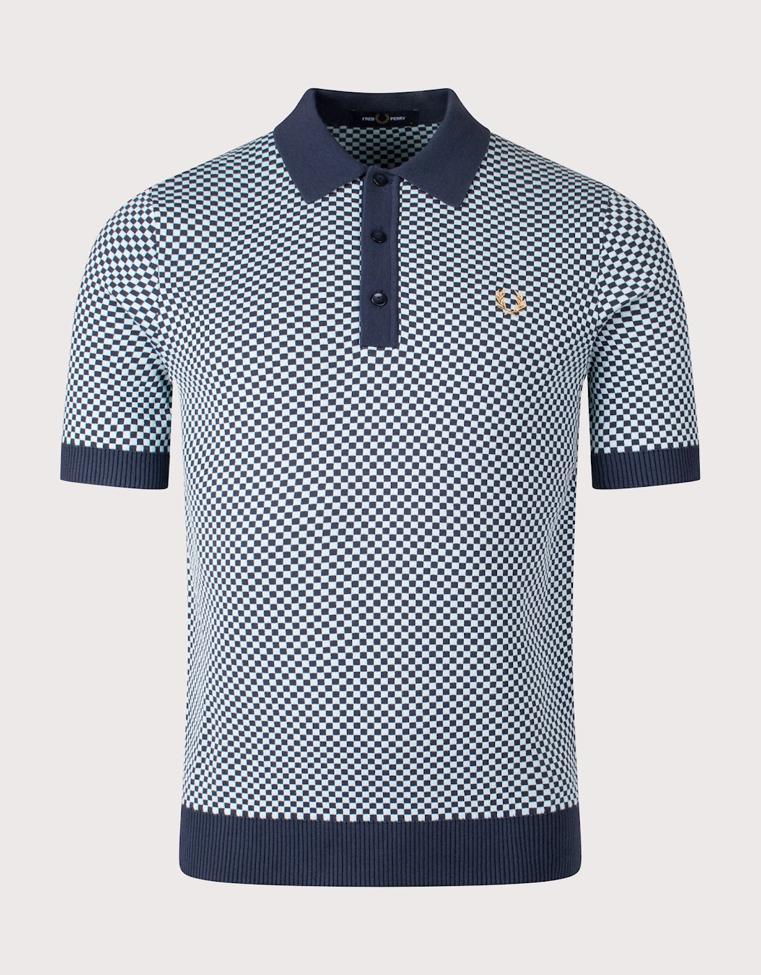 Chequerboard Knitted Polo Shirt, 4 of 3