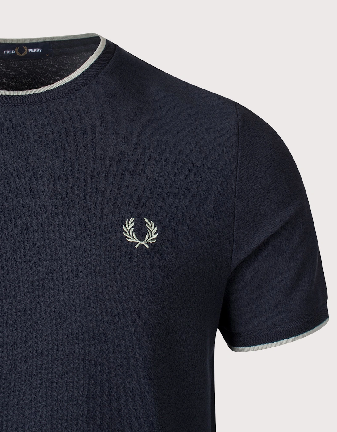 Trim Detail Crepe Piqué T-Shirt