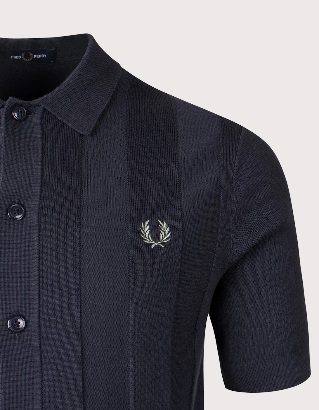 Tonal Vertical Stripe Knitted Shirt