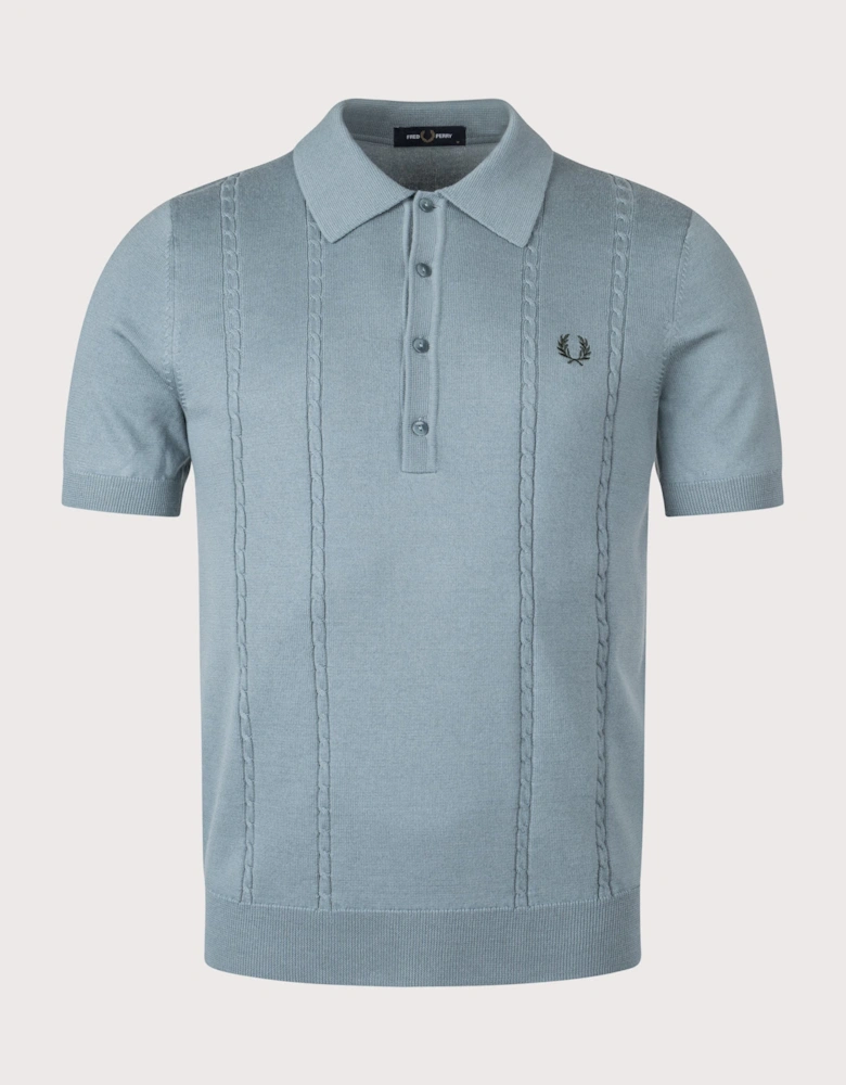 Cable Knitted Polo Shirt