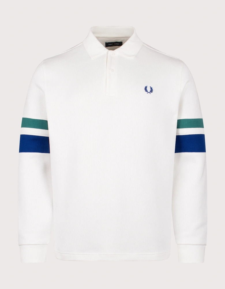 Tipped Sleeve Collared Sweatshirt