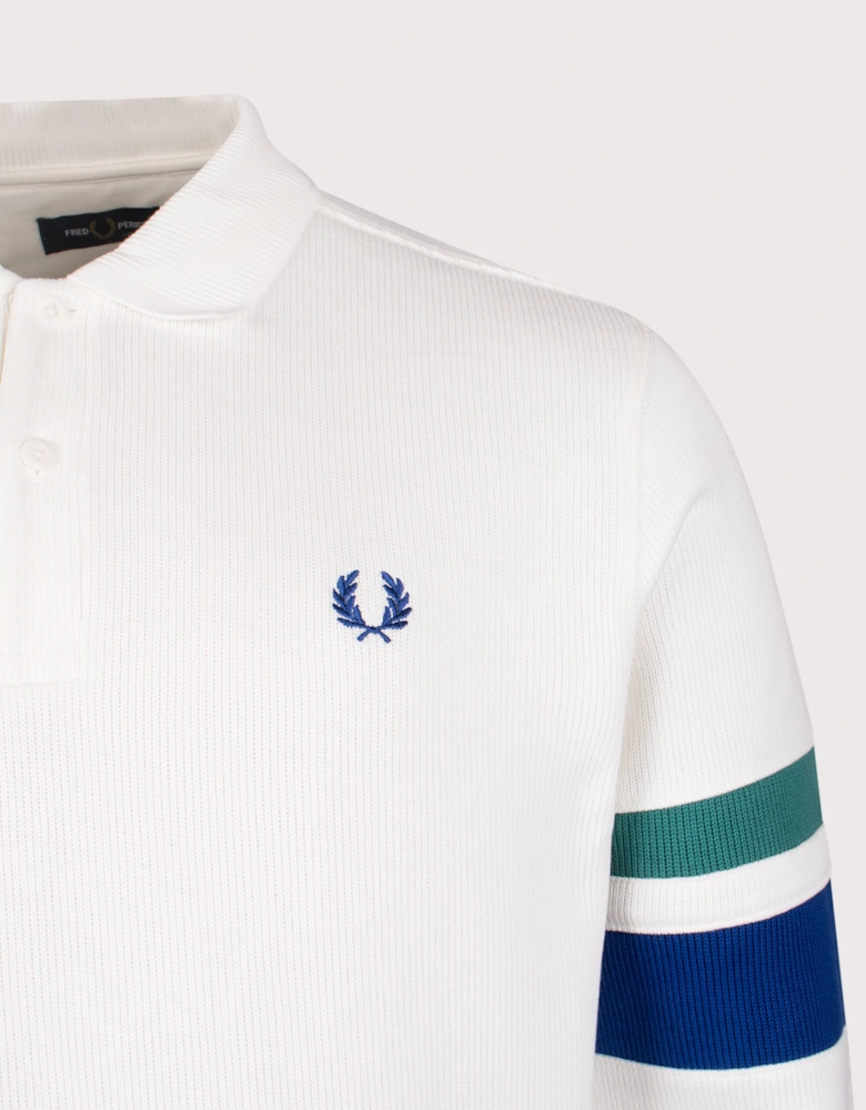 Tipped Sleeve Collared Sweatshirt