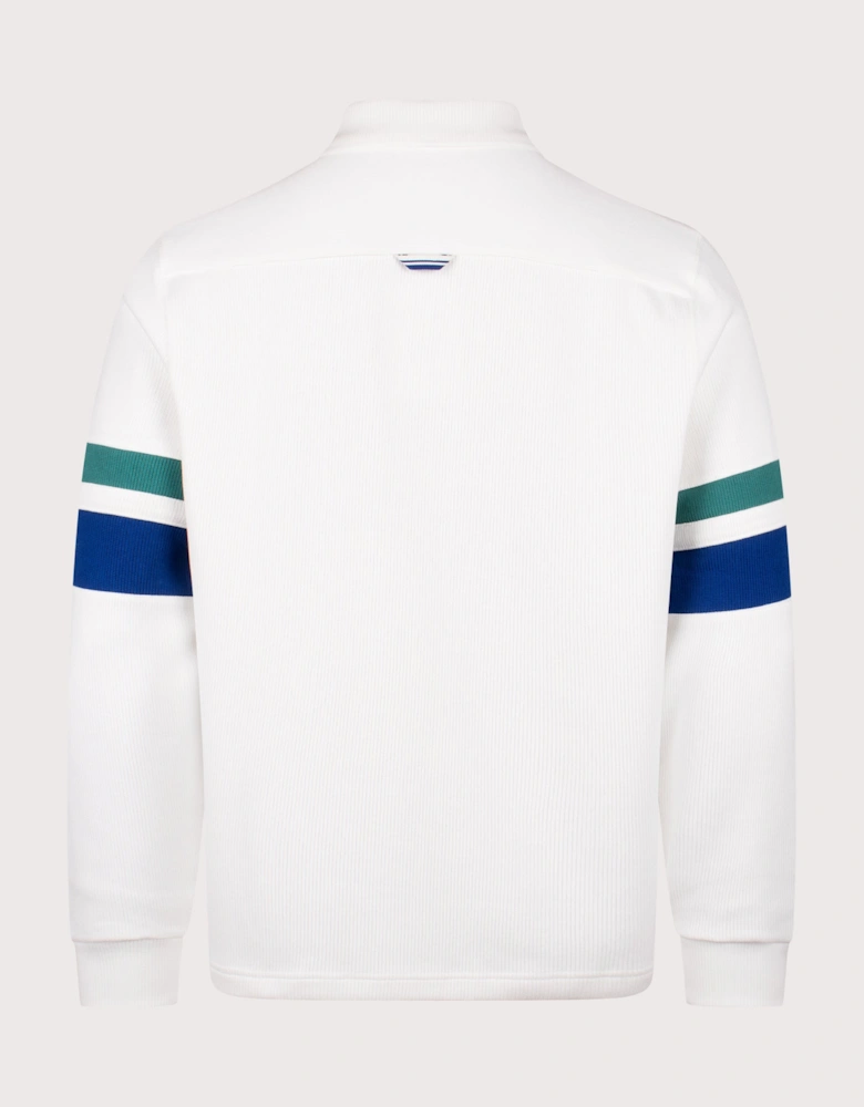 Tipped Sleeve Collared Sweatshirt