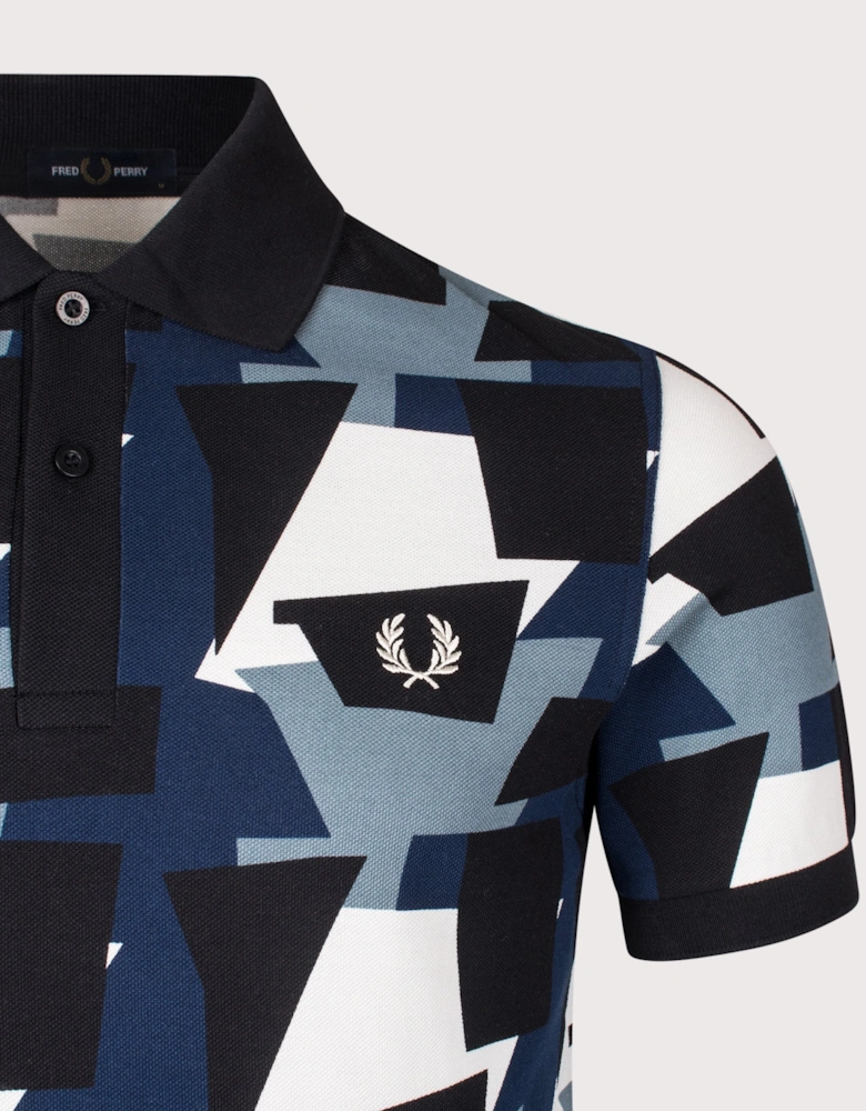 Fragment Print Polo Shirt
