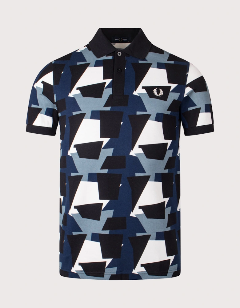Fragment Print Polo Shirt